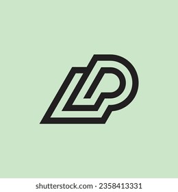 Modern and minimalist initial letter PL or LP monogram logo