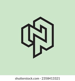 Modern and minimalist initial letter PN or NP monogram logo