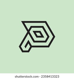 Modern and minimalist initial letter PO or OP monogram logo