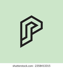 Letra inicial moderna y minimalista logotipo de monograma PS o SP