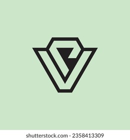 Letra inicial moderna y minimalista logotipo de monograma PV o VP
