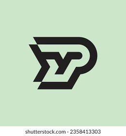 Letra inicial moderna y minimalista logotipo de monograma PY o YP