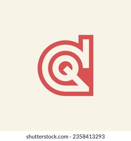 Modern and minimalist initial letter QD or DQ monogram logo