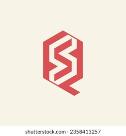Modernes, minimalistisches Logo für den Anfangsbuchstaben QS oder SQ