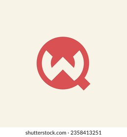 Modern and minimalist initial letter QW or WQ monogram logo