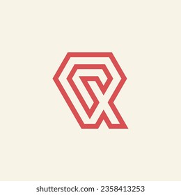 Modern and minimalist initial letter QX or XQ monogram logo