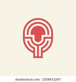 Modern and minimalist initial letter QY or YQ monogram logo