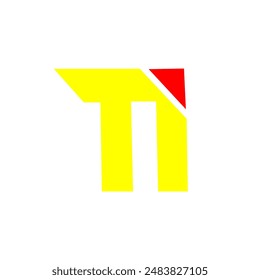 Modern and minimalist initial letter IT or TI monogram logo