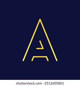 Modern Minimalist A Initial Logo in Gold