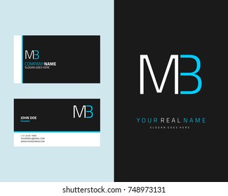 Modern minimalist initial M & B logo template vector