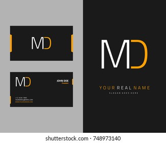 Modern minimalist initial M & D logo template vector