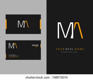 Modern minimalist initial M & A logo template vector