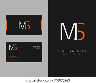 Modern minimalist initial M & S logo template vector
