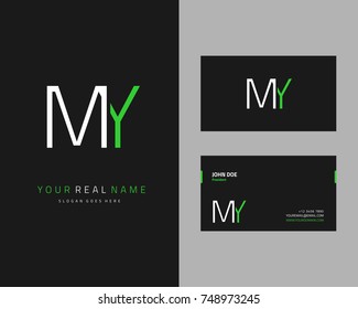 Modern minimalist initial M & Y logo template vector