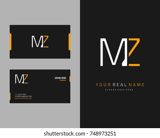 Modern minimalist initial M & Z logo template vector