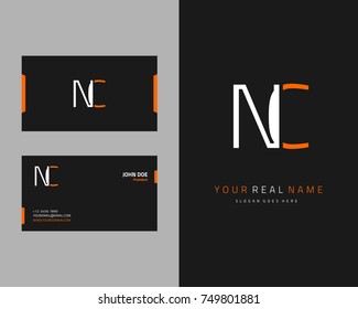 Modern minimalist initial N & C logo template vector