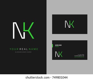 Modern minimalist initial N & K logo template vector