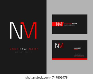 Modern minimalist initial N & M logo template vector