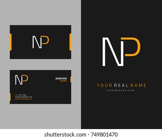 Modern minimalist initial N & P logo template vector