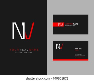 Modern minimalist initial N & V logo template vector