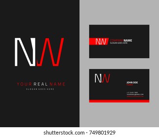 Modern minimalist initial N & W logo template vector