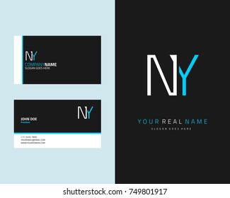 Modern minimalist initial N & Y logo template vector