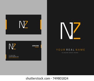 Modern minimalist initial N & Z logo template vector