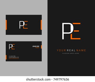 Modern minimalist initial P & E logo template vector