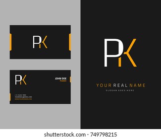 Modern minimalist initial P & K logo template vector