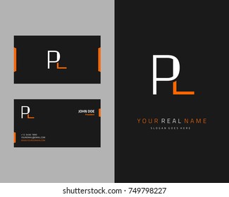 Modern minimalist initial P & L logo template vector