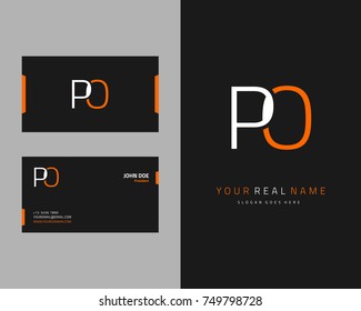 Modern minimalist initial P & O logo template vector