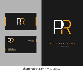 Modern minimalist initial P & R logo template vector