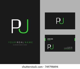 Modern minimalist initial P & U logo template vector