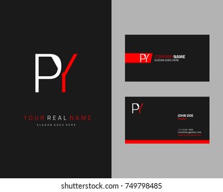 Modern minimalist initial P & Y logo template vector