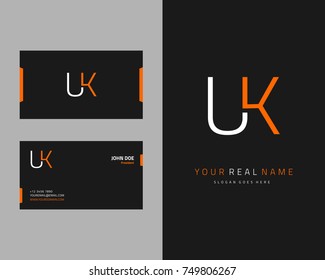 Modern minimalist initial U & K logo template vector