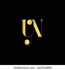Modern minimalist initial U & N logo template vector