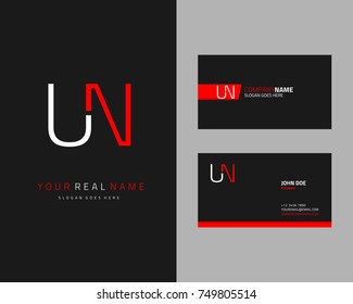 Modern minimalist initial U & N logo template vector