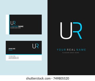 Modern minimalist initial U & R logo template vector