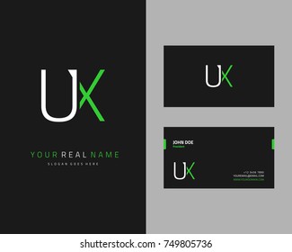 Modern minimalist initial U & X logo template vector