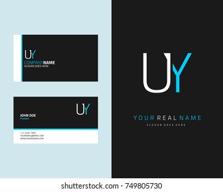 Modern minimalist initial U & Y logo template vector