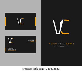 Modern minimalist initial V & C logo template vector