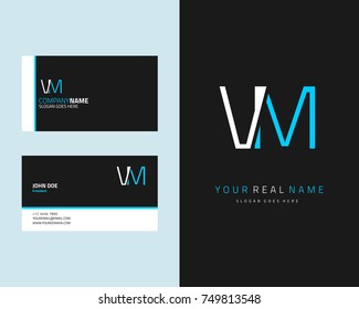 Modern minimalist initial V & M logo template vector