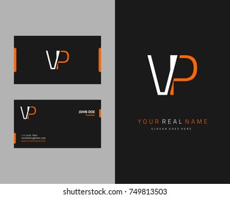 Modern minimalist initial V & P logo template vector