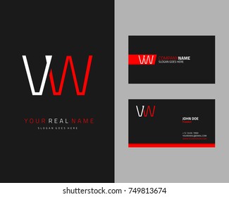 Modern minimalist initial V & W logo template vector