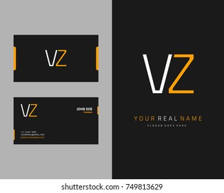 Modern minimalist initial V & Z logo template vector
