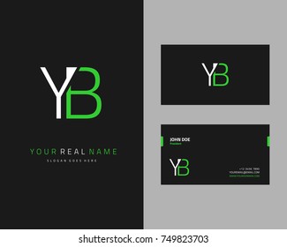 Modern minimalist initial Y & B logo template vector