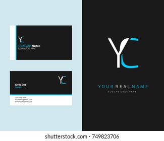 Modern minimalist initial Y & C logo template vector
