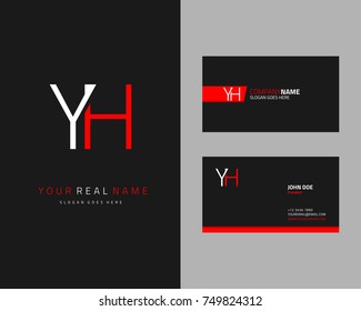 Modern minimalist initial Y & H logo template vector
