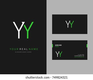 Modern minimalist initial Y & Y logo template vector