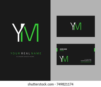 Modern minimalist initial Y & M logo template vector